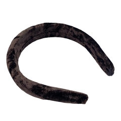Tiara Larga Acolchoada Veludo Marrom - 2 unidades - comprar online