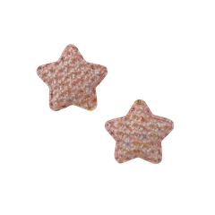 Aplique Estrela Lã Rosa Pontos Coloridos
