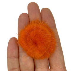 Aplique Pompom Pelinho Médio Metade Laranja (4.5cm) - 2 unidades - comprar online