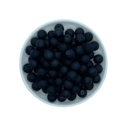 Miçanga Bolinha Emborrachada Preta (10mm)