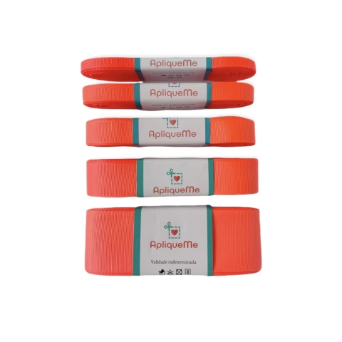 Fita Gorgurão Lisa Sanding Cor 231 (Laranja Cítrico) 