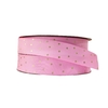 Fita Gorgurão Yama Geranium Pink Estrelas Douradas Cor 155 (38mm)