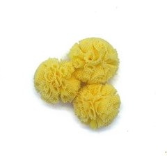 Aplique Pompom Malha Telinha Amarelo Claro