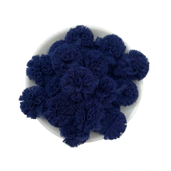 Pompom Malha Telinha Azul Marinho (2.5cm) - 5 Unidades