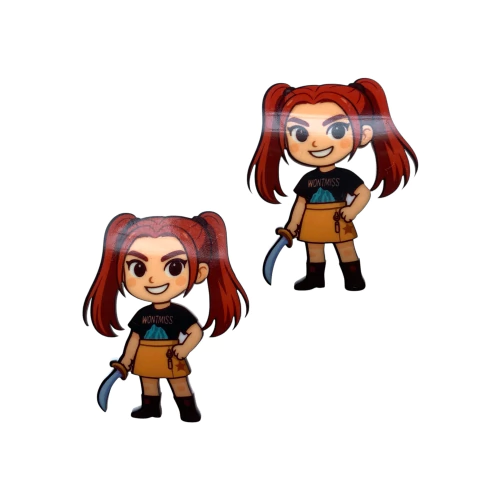 Aplique K-pop Mira Corpinho Curvado Acrílico (Huntrix) - 2 unidades - comprar online