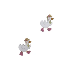 Aplique Patinha com Bota Rosa e Chapeuzinho Acrílico - 2 unidades
