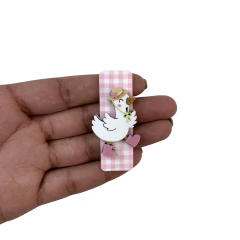 Aplique Hair Clips Rosa Patinha com Bota e Flor Rosa Acrílico - 2 unidades - comprar online