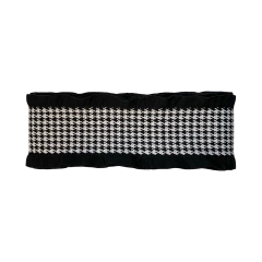 Fita Princess Pied de Poule Babado Preto (38mm)
