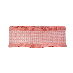 Fita Princess Pied de Poule Babado Rosê