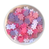 Aplique Micro Florzinhas de Tecido Tons Rosa Lilás e Branco - 200 unidades