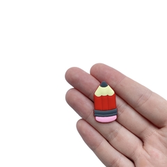 Aplique Lápis Escolar Emborrachado Vermelho e Rosa - 2 unidades - comprar online