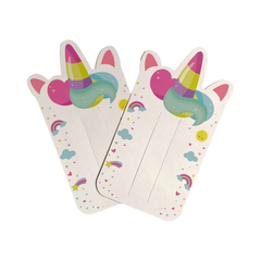 Cartela Personalizada 250G Unicórnio Colorido (8x15cm) - 10 unidades