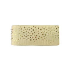 Fita Gorgurão Yama Creme Estrelinhas Douradas - 3 metros - comprar online