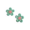 Aplique Flor de Linha Pétala Telinha Verde Água