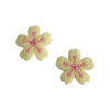 Aplique Flor Hibisco Estilo Bordado Creme - 2 unidades