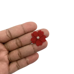 Aplique Flor de Linho Miolo de Strass - 2 unidades na internet