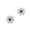 Aplique Flor Botão Branco Emborrachado - 2 unidades