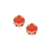 Aplique Flor Dupla Transparente Laranja Neon