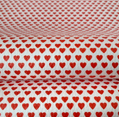 Lonita Pvc Branca Corações Vermelho (24x39cm) - 1 unidade