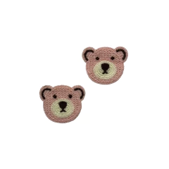 Aplique Ursinho Rosa Crochê Rostinho (3.5cm) - 2 unidades - comprar online