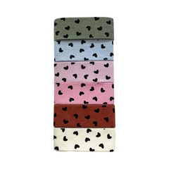 Fita Yama Veludo Cotelê Coração Estampado (38mm)