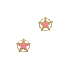 Aplique Estrela Boiadeira Rosa com Dourado Glitter