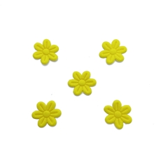 Aplique Florzinha Tecido Amarelo Canário