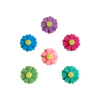 Aplique Margarida Dupla Miolo Amarelo Cores Mistas (2.5cm) - 6 unidades