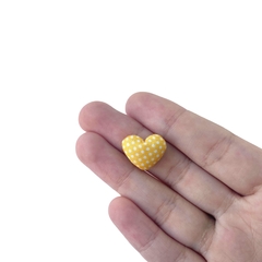 Aplique Chaton Coração Poá Amarelo - 5 unidades - comprar online