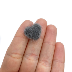 Aplique Chaton Coração Pelinhos Cinza Escuro (15mm) - 5 unidades - comprar online