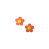Aplique Flor Redondinha Laranja Miolo Amarelo Acrilíco M - 2 unidades