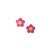 Aplique Flor Redondinha Pink Miolo Amarelo Acrílico M - 2 unidades