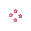Aplique Flor Redondinha Pink Miolo Amarelo Acrílico P