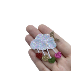 Aplique Nuvem e Lua Com Corações Lonita Glitter - 2 unidades - comprar online
