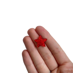 Aplique Estrela Glitter Vermelha Acrílico - 2 unidades - comprar online