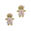 Aplique Biscoito Natalino Rosa Confete Dourado Acrílico - 2 unidades