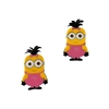Aplique Menina Minions Rosa Acrílico (Meu Malvado Favorito) - 2 unidades