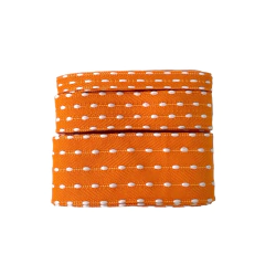 Kit Fita Pesponto Sinimbu Pompom Laranja (3 tamanhos) - 2 metros de cada