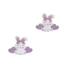 Aplique Coelha Sentada Coração Lilás Glitter Acrílico
