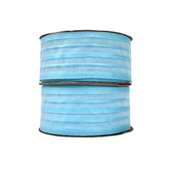 Fita Sinimbu Organza Listrada Azul Cor 04 (38mm) - 10 metros