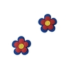 Aplique Flor Dupla Vermelha e Azul Emborrachado