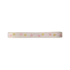 Fita Gorgurão Yama Coelhinha e Flores Creme - 3 metros - comprar online