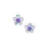 Aplique Flor Transparente Lilás Acrílico M - 2 unidades