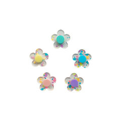 Aplique Flor Transparente Acrílico Candy P (Cores Mistas) - 5 unidades