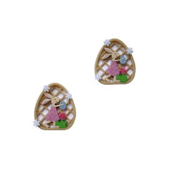 Aplique Coelhinha Treliça Flores Acrílico - 2 unidades