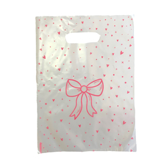 Sacola Boca de Palhaço Transparente Lacinho Rosa (35,5x25,5cm) - comprar online