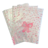 Sacola Boca de Palhaço Transparente Lacinho Rosa
