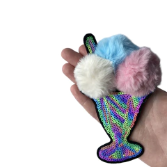 Aplique Termocolante GG Milk Shake com Pompom Candy - 1 unidade - loja online