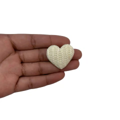 Aplique Coração Estilo Tricot Creme - 2 unidades - comprar online