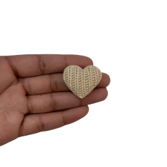Aplique Coração Estilo Tricot Bege - 2 unidades - comprar online